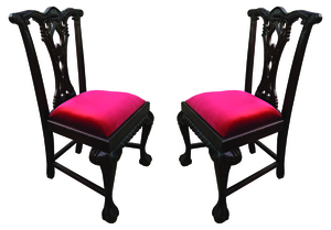 D-Art Collection Chippendale Mahogany and Velvet Side Chairs in Brown (set of 2)