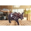 D-Art Collection Teak and Mahogany Solid Wood Medium Elephant Statue in Brown