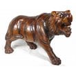 D-Art Collection Traditional Teak/Mahogany Solid Wood Tiger Statue in Dark Brown