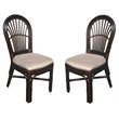 D-Art Collection Steffani Wicker/Rattan Dining Chairs in Brown (set of 2)