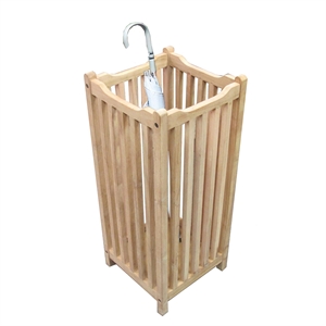 D-Art Collection Visalia Mahogany Solid and Veneer Umbrella Stand in Dark Brown