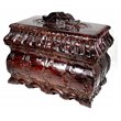 D-Art Collection Traditional Solid Mahogany Wood Jewelry/Tea Boxes in Dark Brown