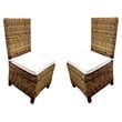 D-Art Collection Mahogany and Wicker/Rattan Dining Chairs in Natural (set of 2)
