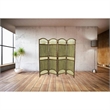 D-Art Collection Bamboo/Seagrass Tropical 4-Panel Screen Divider in Brown/Green
