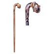 D-Art Collection Teak/Mahogany Solid Wood Elephant Walking Stick in Dark Brown