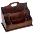 D-Art Collection Solid Mahogany Wood and Veneer Letter Box in Dark Brown