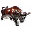 D-Art Collection Traditional Teak/Mahogany Solid Wood Bull Statue in Dark Brown