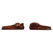 D-Art Collection Solid Teak Wood Turtle and Crab Door Stopper in Dark Brown