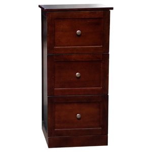 d-art collection little rock mahogany solid wood 3-drawer filing cabinet - brown
