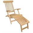 D-Art Collection Traditional Teak Wood Steamer Chair in Natural
