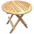 D-Art Collection Round Traditional Teak Solid Wood Picnic Table in Natural