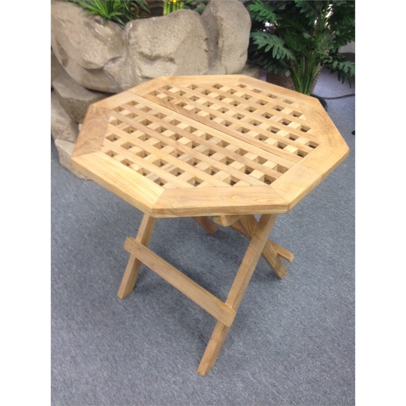 D-Art Collection Octagonal Traditional Teak Solid Wood Picnic Table in Natural