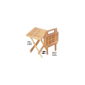D-Art Collection Square Traditional Teak Solid Wood Picnic Table in Natural