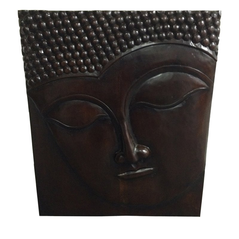 D-Art Collection Traditional Teak/Mahogany Solid Wood Buddha Frame in Dark Brown