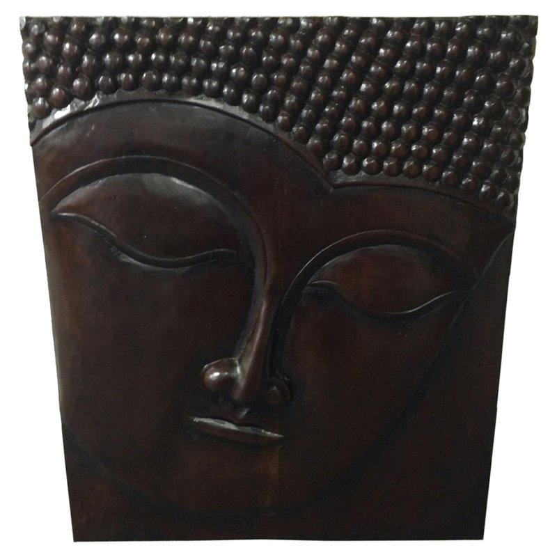 D-Art Collection Traditional Teak/Mahogany Solid Wood Buddha Frame in Dark Brown