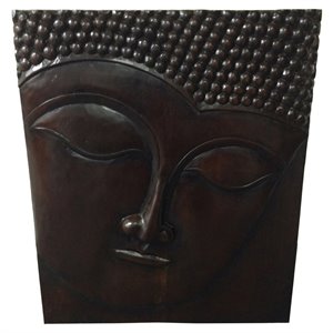 D-Art Collection Traditional Teak/Mahogany Solid Wood Buddha Frame in Dark Brown