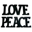 D-Art Collection Mahogany Wood Love and Peace Signs in Black