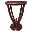 D-Art Collection Solid Mahogany Wood Lamp End Table in Dark Brown