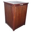 D-Art Collection Solid Mahogany Wood Colonial Hamper Laundry Box in Dark Brown