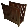 D-Art Collection Traditional Solid Mahogany Wood Magazine Rack in Dark Brown