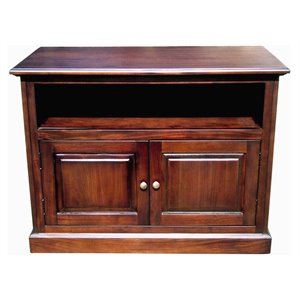 D-Art Collection Traditional Solid Wood TV Stand for TVs up to 39&quot in Dark Brown