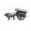 D-Art Collection Tin Metal and Iron Cows with Cart in Copper/Chrome