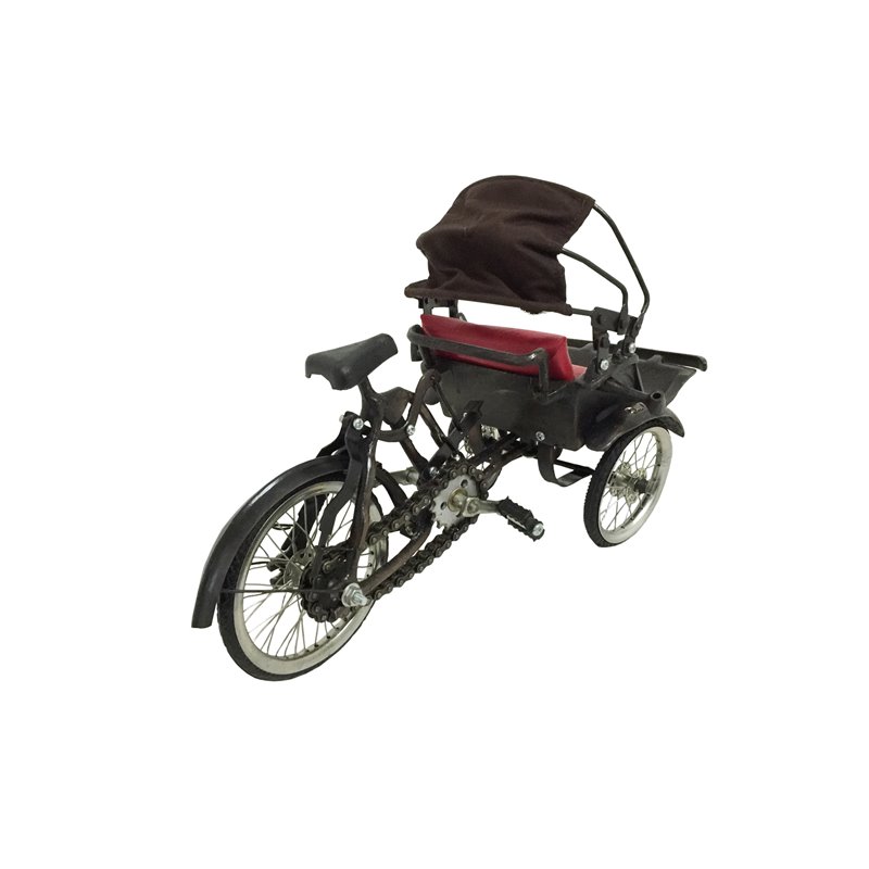 D-Art Collection Tin Metal and Iron Penang Ricksaw in Copper/Chrome