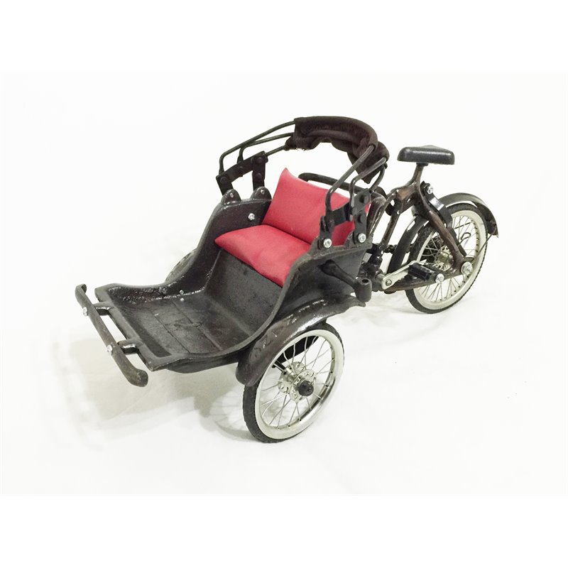 D-Art Collection Tin Metal and Iron Penang Ricksaw in Copper/Chrome