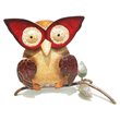 D-Art Collection Tin Metal and Iron Small Owl Decorative Figurine in Multi-Color