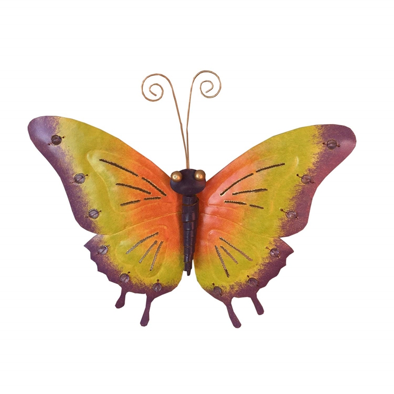 D-Art Collection Tin Metal and Iron Medium Butterfly Wall Decor - Multi-Color