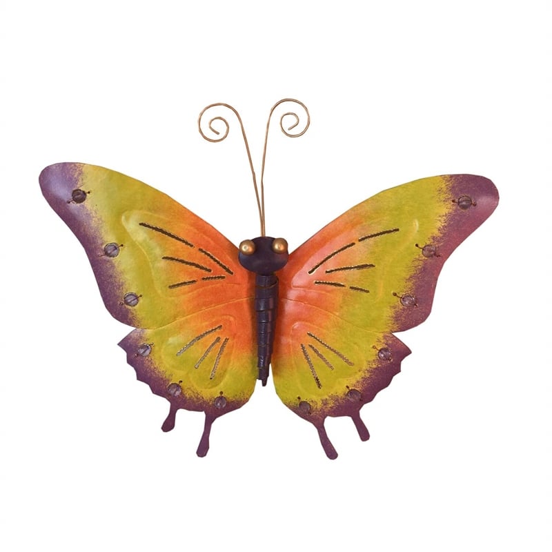 D-Art Collection Tin Metal and Iron Medium Butterfly Wall Decor - Multi-Color