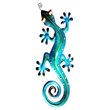 D-Art Collection Tin Metal and Iron Large Gecko Wall Decor in Blue