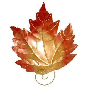 D-Art Collection Tin Metal and Iron Maple Leaf Wall Decor in Multi-Color