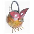 D-Art Collection Tin Metal and Iron Owl Watering Can Figurine in Multi-Color