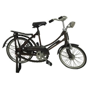 D-Art Collection Tin Metal and Iron Vintage Female Bicycle in Copper/Chrome