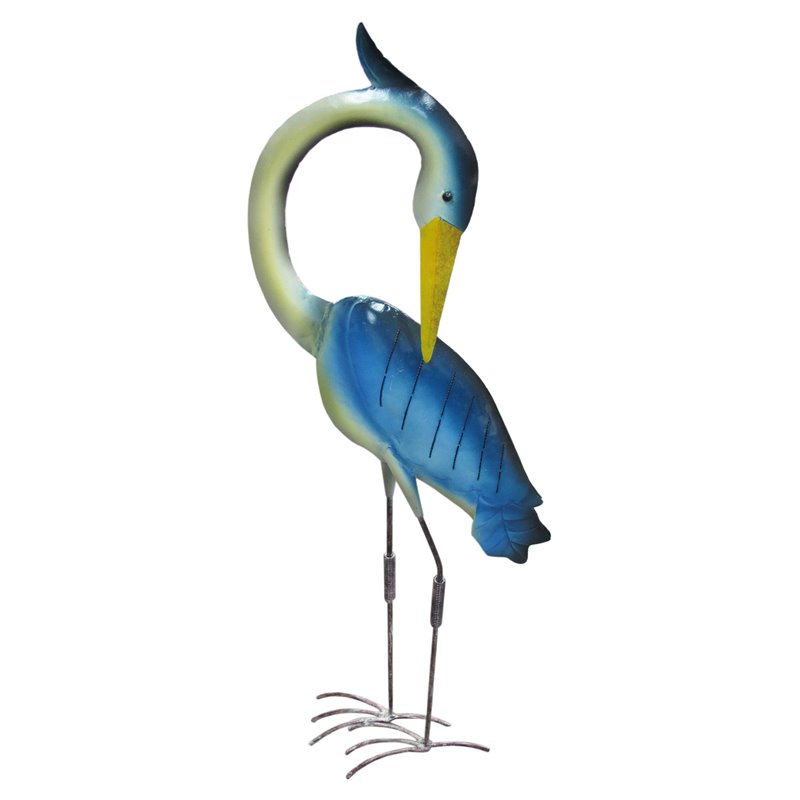 D-Art Collection Tin Metal and Iron Egret Decor Figurine in Multi-Color