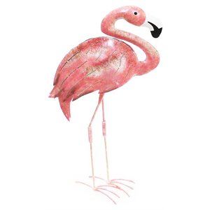 D-Art Collection Tin Metal and Iron Flamingo Decor Figurine in Pink