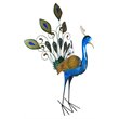 D-Art Collection Tin Metal and Iron New Peacock Decor Figurine in Multi-Color