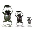 D-Art Collection Tin Metal and Iron Frog Candle Holder in Multi-Color (set of 3)