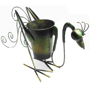 D-Art Collection Tin Metal & Iron Rooster Planter Decor Figurine in Multi-Color