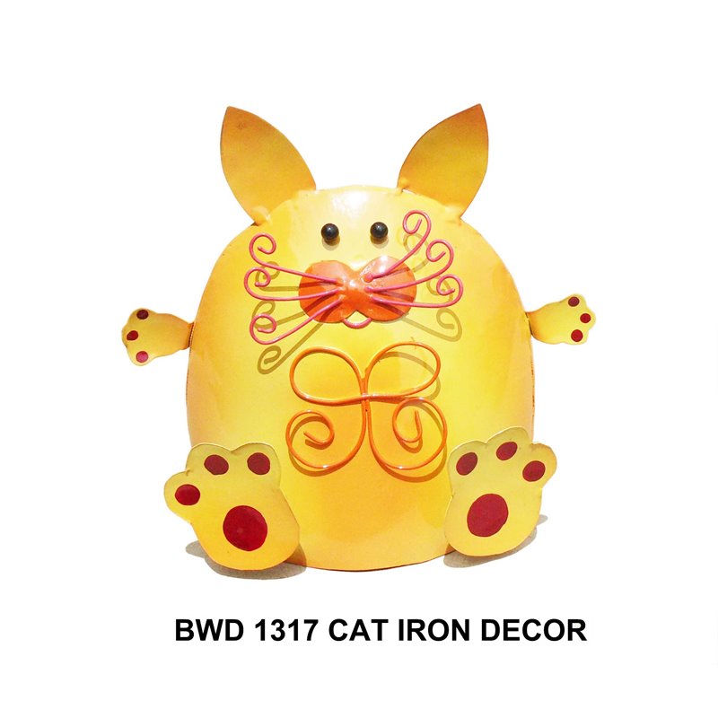 D-Art Collection Tin Metal and Iron Cat Decorative Figurine in Multi-Color