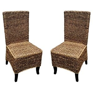 D-Art Collection Traditional Seagrass Dining Chairs in Natural (set of 2)