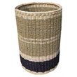 D-Art Collection Round Abaca Simple Wicker/Rattan Tall Basket in Natural