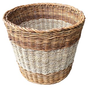 d-art collection arurog abaca wicker/rattan and seagrass basket in natural