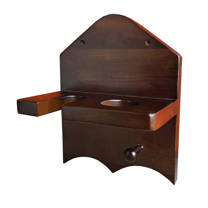 D-Art Collection Mahogany Wood Baseball Wall Mount Bat and Ball in Dark Brown