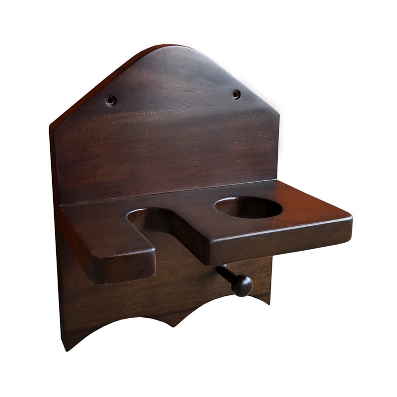 D-Art Collection Mahogany Wood Baseball Wall Mount Bat and Ball in Dark Brown