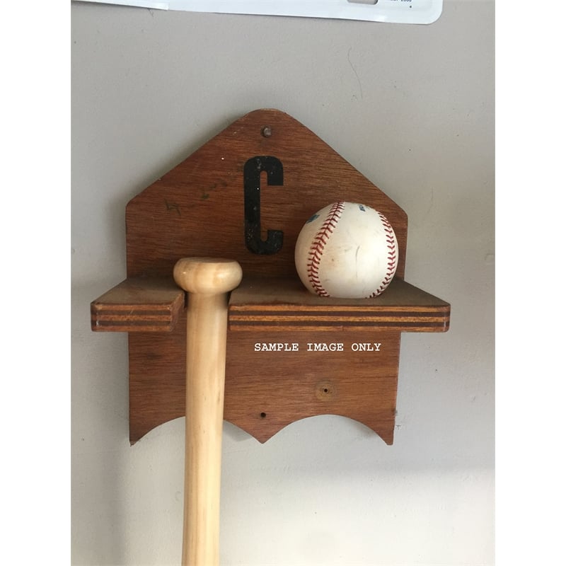 D-Art Collection Mahogany Wood Baseball Wall Mount Bat and Ball in Dark Brown