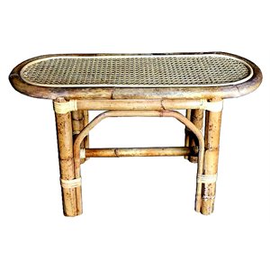 d-art collection havana oval traditional wicker/rattan table in natural