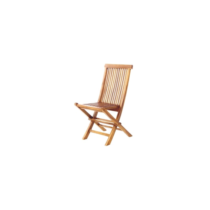 D-Art Collection Teak Solid Wood Crestwood Folding Chair in Natural (Set of 2)