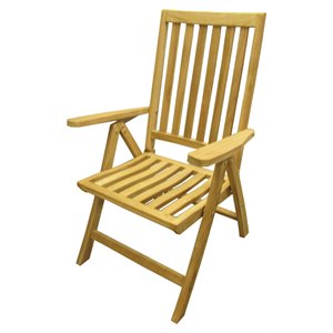 D-Art Collection Traditional Teak Solid Wood Beachside Position Chair in Natural